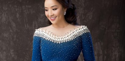 Nghệ sĩ Hoài An quý phái khi diện áo dài đính đá sang trọng của Minh Châu