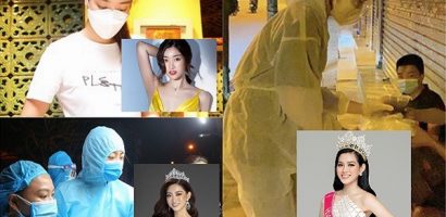 Dàn Hậu phát hàng ngàn phần cơm phục vụ cho người dân khó khăn tại Hà Nội