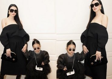 Trà Ngọc Hằng và con gái sành điệu với sắc đen huyền bí