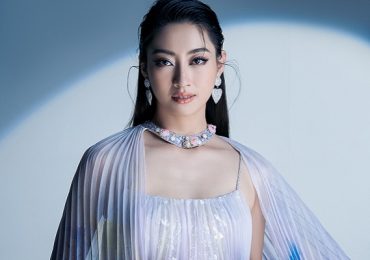 Hoa hậu Lương Thuỳ Linh rạng ngời với sắc tím