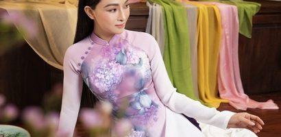 Loạt áo dài vẽ tay độc đáo của NTK Trung Đinh