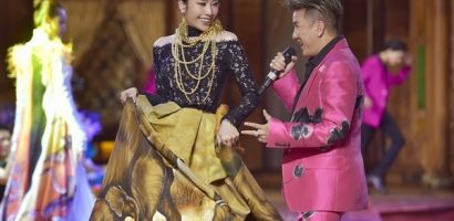 Nam Em tung hứng cùng Mr Đàm trên sàn catwalk