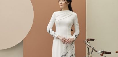 Hoa hậu Ngân Anh khoe nhan sắc nữ tính trong loạt áo dài Minh Châu