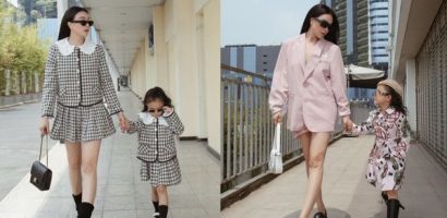 Thời trang ấn tượng của Trà Ngọc Hằng và con gái