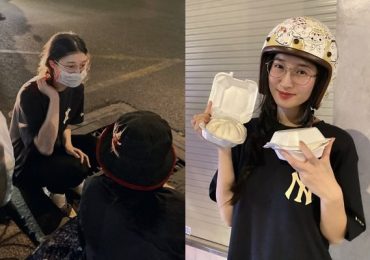 Á hậu Phương Nhi chạy xe máy đi phát quà từ thiện