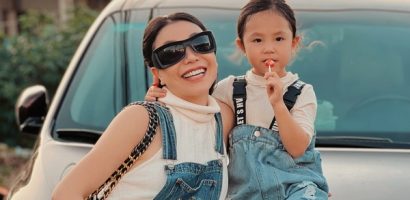 Trà Ngọc Hằng nhắng nhít cùng con gái