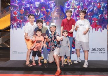 Xuân Bắc cùng con trai xuất hiện trong buổi ra mắt ‘Spider-Man: Across the Spider-Verse’