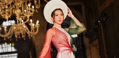 Hoa hậu Thu Hoài tự hào quảng bá áo dài tại trời Tây