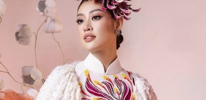 Hoa hậu Khánh Vân thướt tha với áo dài lấy cảm hứng từ cây cỏ