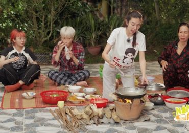 Hoa hậu Thùy Tiên lần đầu tự đổ bánh xèo, gặp sự cố suýt bị phỏng