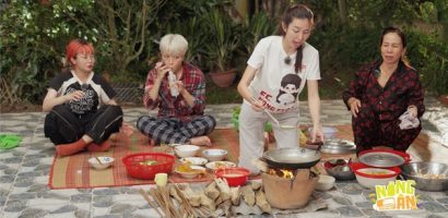 Hoa hậu Thùy Tiên lần đầu tự đổ bánh xèo, gặp sự cố suýt bị phỏng