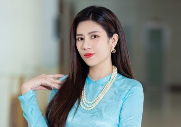 Hoa hậu Dương Yến Nhung nền nã trong tà áo dài làm đại sứ hoạt động thiện nguyện