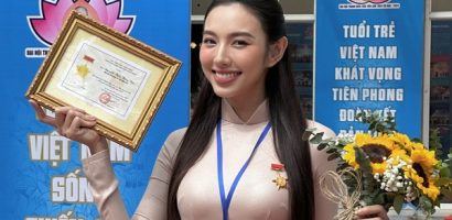 Thùy Tiên là hoa hậu duy nhất nhận bằng khen tại Lễ tuyên dương Thanh niên tiên tiến làm theo lời Bác