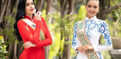 Hơn 70 hoa hậu quốc tế đọ sắc trong áo dài của NTK Ngô Nhật Huy