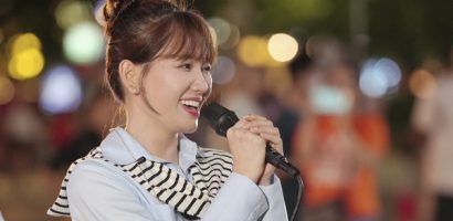 Hari Won biểu diễn ca khúc trong show truyền hình Hàn Quốc