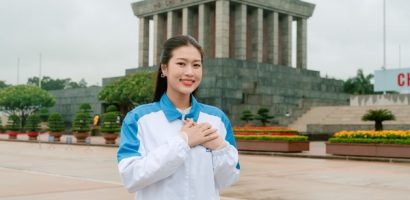 Thiên Ân khoe nhan sắc mộc mạc tham dự Đại hội Sinh viên Việt Nam