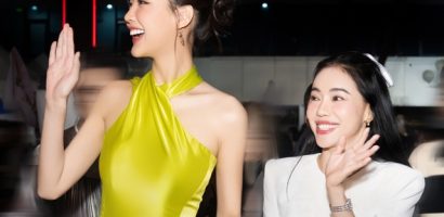 CEO Phạm Kim Dung rạng rỡ cùng Hoa hậu Bảo Ngọc chấm thi Duyên dáng Ngoại thương
