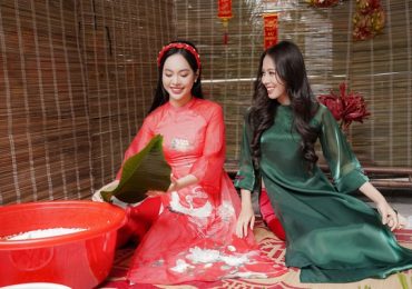 Thùy Linh, Ngọc Hằng tự tay gói bánh chưng cho các em nhỏ vùng cao