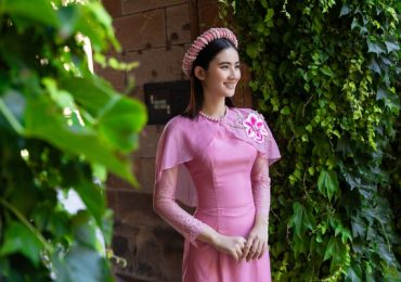 Hoa hậu Ý Nhi diện áo dài truyền thống tại Úc trước thềm Tết Nguyên đán
