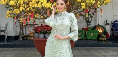 Sao Việt nô nức chọn áo dài Hà Thanh Huy du xuân