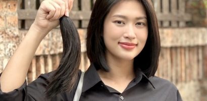 Hoa hậu Thiên Ân hiến tóc cho bệnh nhân ung thư