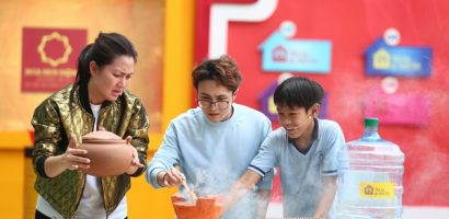 Lê Khánh, Vũ Thu Phương và Tuấn Trần hào hứng với các trò chơi dân gian