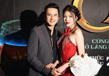 Thúy Diễm được Lương Thế Thành tháp tùng lên thảm đỏ