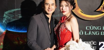 Thúy Diễm được Lương Thế Thành tháp tùng lên thảm đỏ