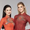Hoa hậu Huỳnh Trần Ý Nhi thướt tha trong tà áo dài cùng 2 đương kim Mr World và Miss World