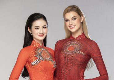 Hoa hậu Huỳnh Trần Ý Nhi thướt tha trong tà áo dài cùng 2 đương kim Mr World và Miss World