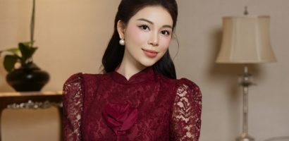Linh Rin khoe dáng với áo dài cách tân của Đỗ Mạnh Cường