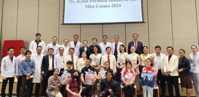 Hoa hậu Ketut Permata Juliastrid cùng chủ tịch Miss Cosmo gặp gỡ thủ tướng Lào