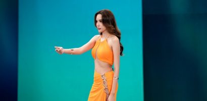 Lê Hoàng Phương và Vũ Thúy Quỳnh đối đầu căng thẳng trong thử thách catwalk bậc thang
