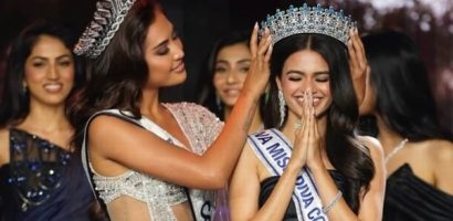 Hoa hậu Ketut Permata Juliastrid trao vương miện cho tân Miss Cosmo India