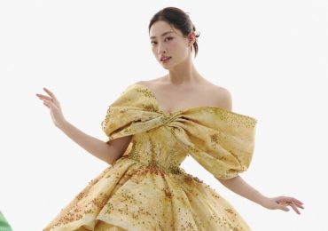 Hoa hậu Lương Thuỳ Linh mặc váy bánh xèo khổng lồ