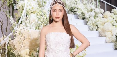 Trà Ngọc Hằng khoe outfit độc đáo trong show thời trang váy cưới