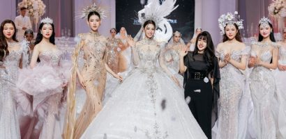 Hoa hậu Tiểu Vy kết màn ấn tượng cùng váy cưới ‘size khủng’