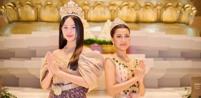 Hoa hậu Thanh Thủy xúc động khi lần đầu khoác trang phục truyền thống Cambodia