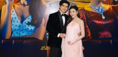 Thúy Diễm xuất hiện sang trọng trên thảm đỏ, được Lương Thế Thành chăm sóc chu đáo